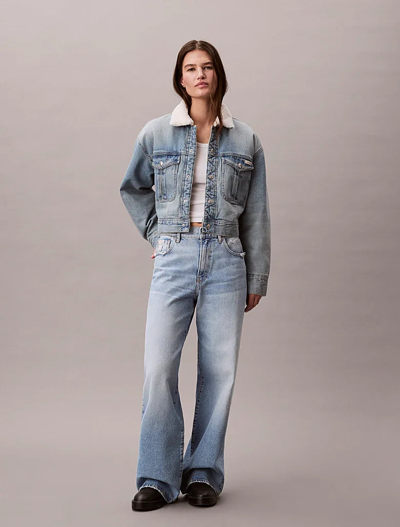 Veste en jean et sherpa
