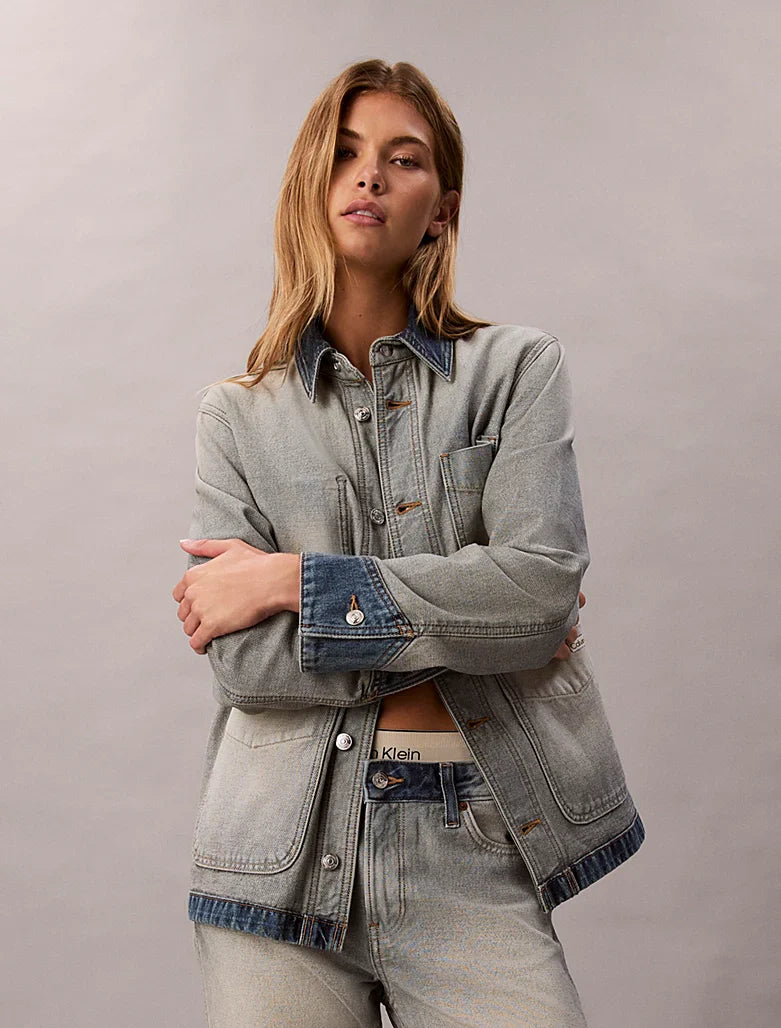 Veste relaxed endroit-envers en jean