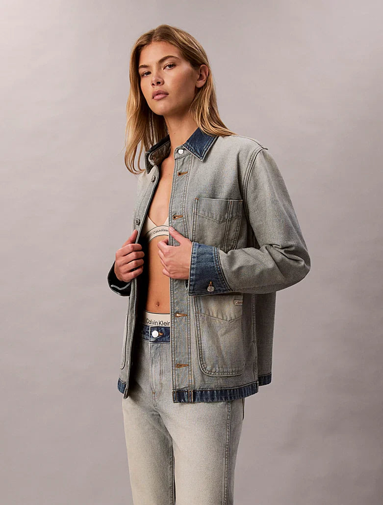 Veste relaxed endroit-envers en jean